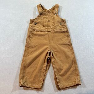 Carhartt Canvas Overalls Baby 24 Months Brown Tan Unisex Bib Pants Workwear Farm